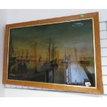 Maritime picture on glass
