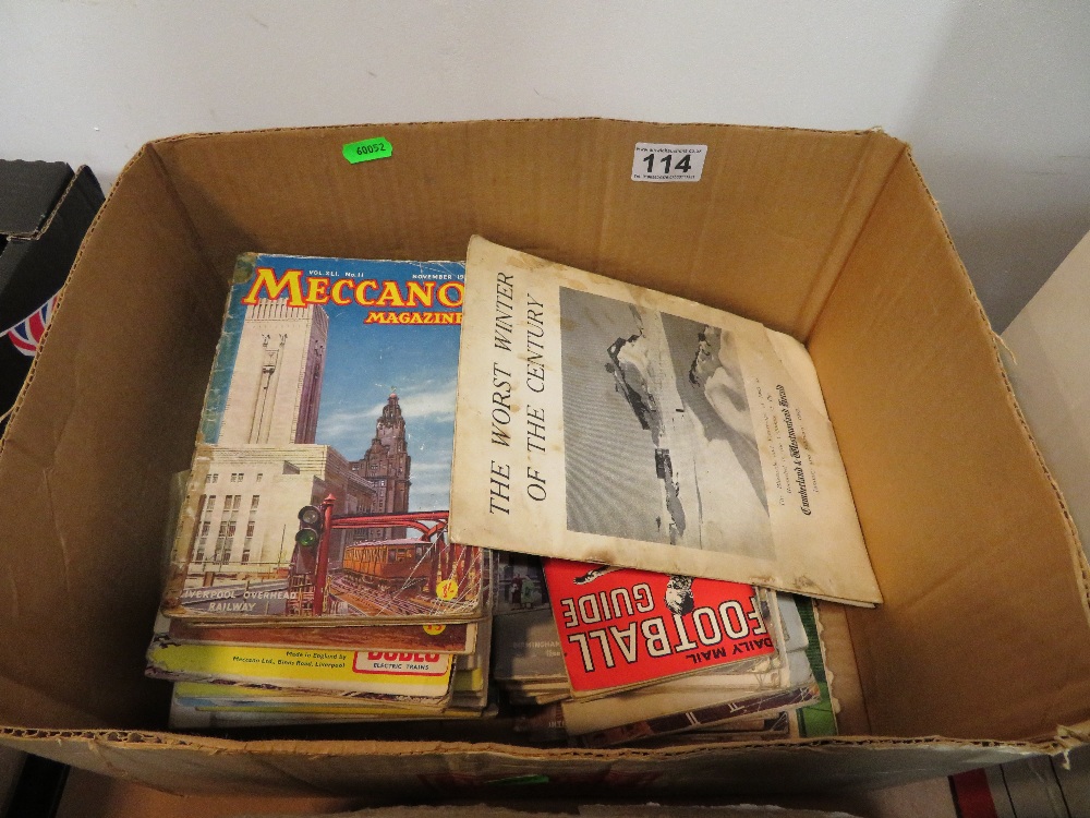 Box of old maccano mags 1950s