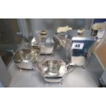 Art Deco silver tea service, fully hallmarked