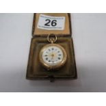 14ct gold cased ladies pocket watch