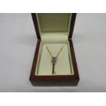 9ct gold and diamond necklace and fob