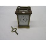 Brass carriage clock with key