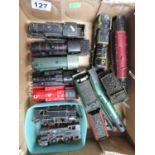 Box of 00 gauge train engines