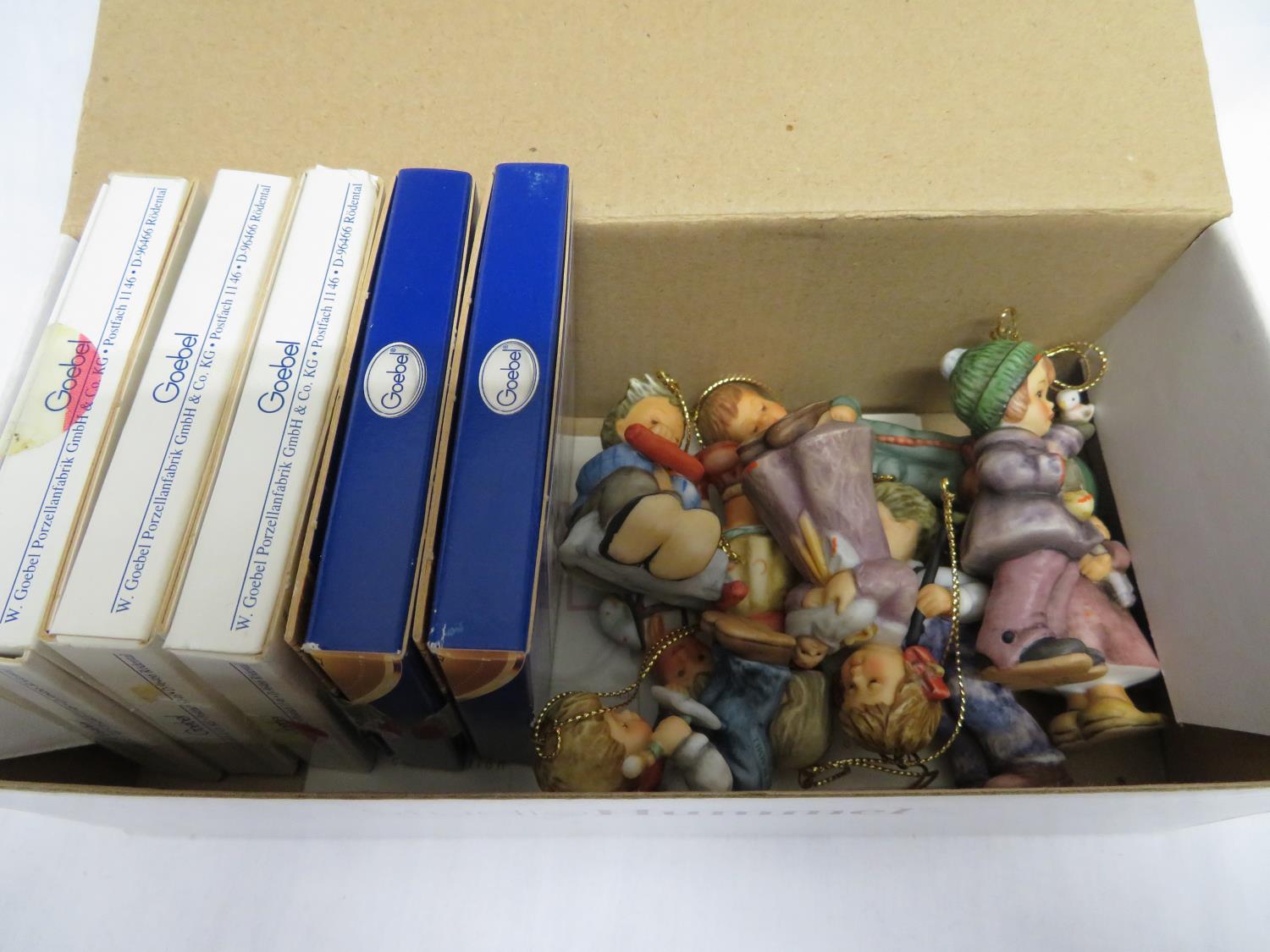 Box of Hummel Christmas Tree figures and 5x plaques