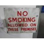 Original enamelled No Smoking sign