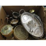 Box of plated ware