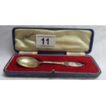 George VI hallmarked silver spoon in case