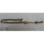 9ct gold Albertina Victorian watch chain - 17.9 grams