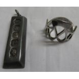 Silver bullion bar and silver ring