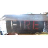 Very early 2' x 2' iron outdoor fire sign