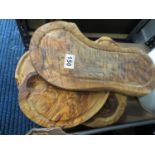 Collection of olivewood steak boards