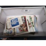 Box of postcards and cigarette cards