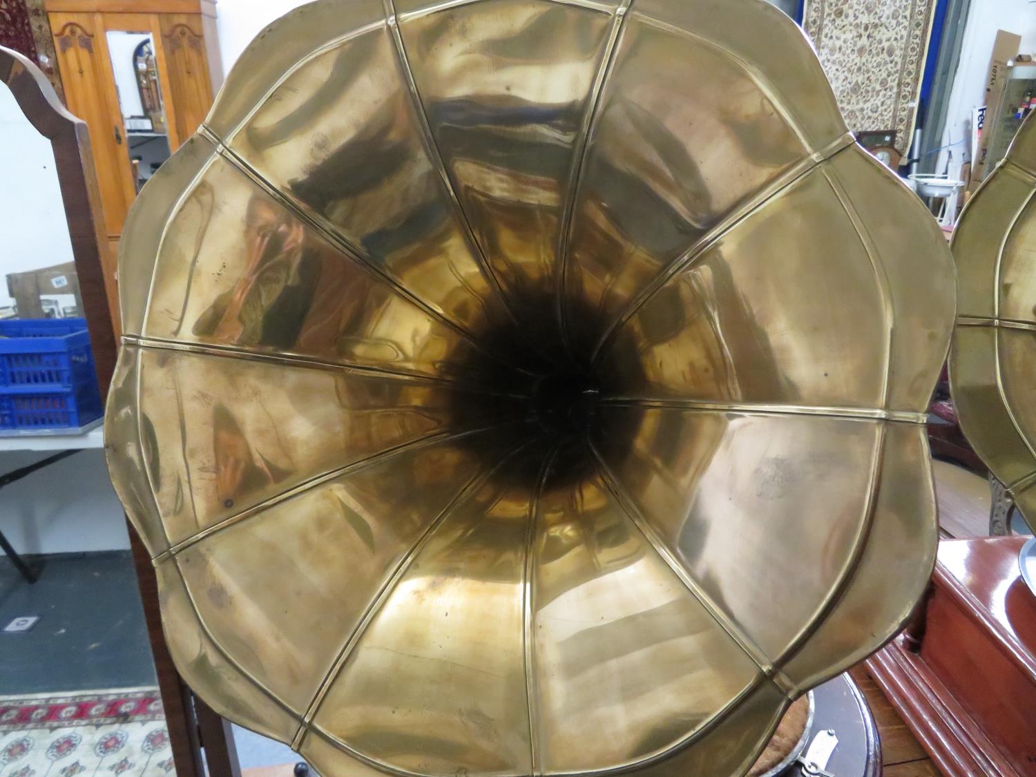 Gramophone with brass funnell - Image 2 of 2