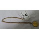 1887 half sovereign on chain - total weight 8.2 grams