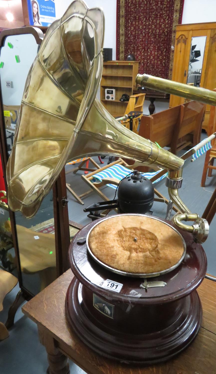 Gramophone with brass funnell