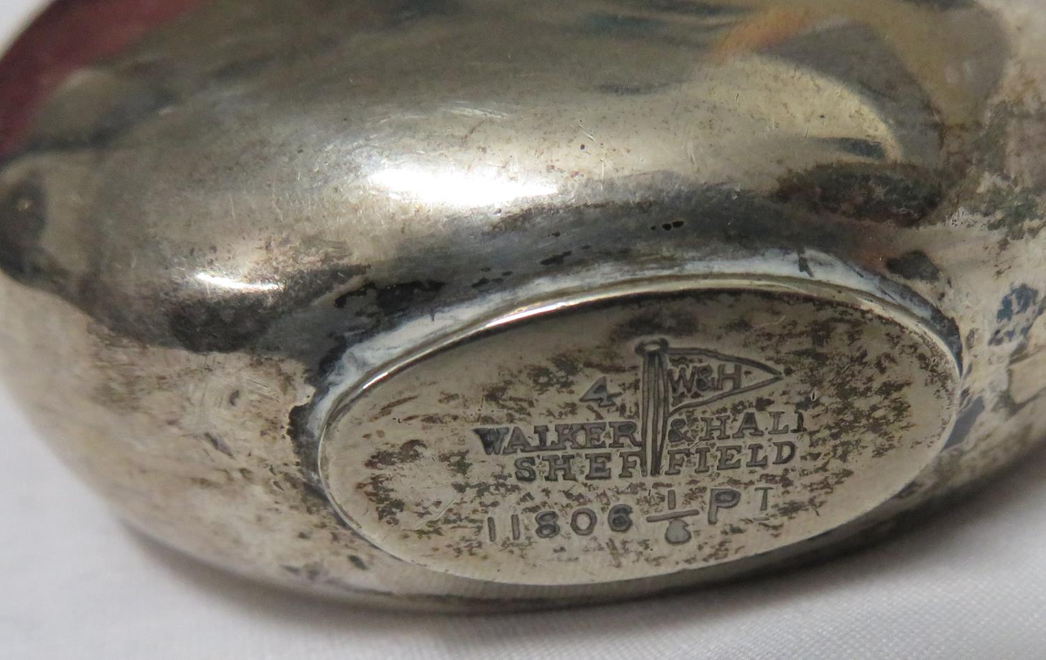 Walker and Hall silver hallmarked hip flask - Image 3 of 5