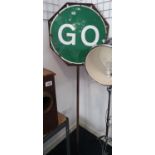 Enamelled Stop and Go sign