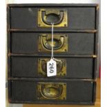 Set of desk drawers with campaign handles