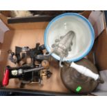 Box containing mincer, gazunder and other misc