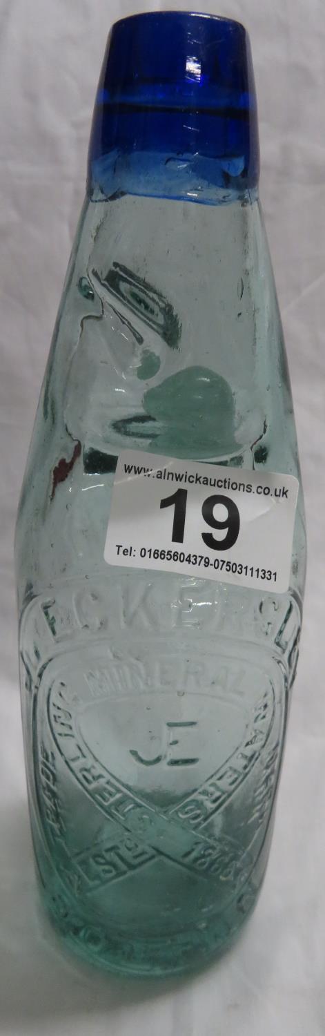 Eckersley Bolton blue lipped codd bottle - no repairs