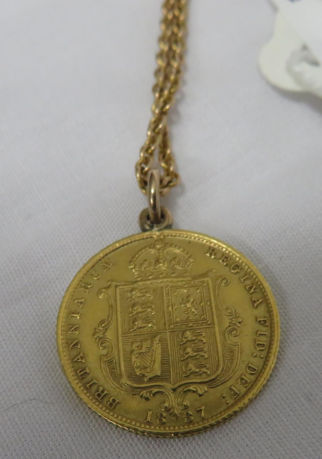 1887 half sovereign on chain - total weight 8.2 grams - Bild 4 aus 5