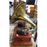 Gramophone with brass funnell