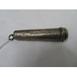 Hallmarked silver cheroot holder with 9ct gold and amber cheroot