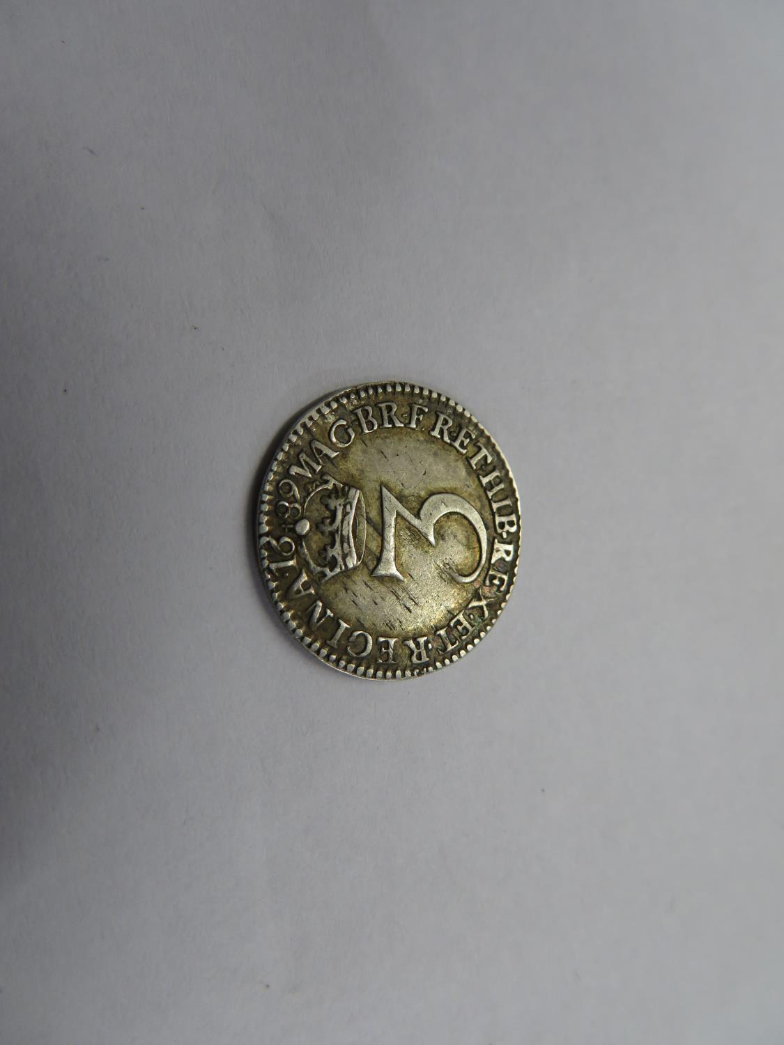 1689 threepence coin - good condition - Bild 2 aus 2