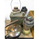Copper kettle, Tilley lamps and petrol can