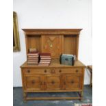 Large stripped wood buffet sideboard