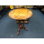 Early marquetry chess table