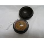 Glass domed hardwood pocket compass/sundial C. Essex and Co, London. No splits or cracks