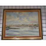 Alan Morgan painting of Berwick oil on canvas with certificate
