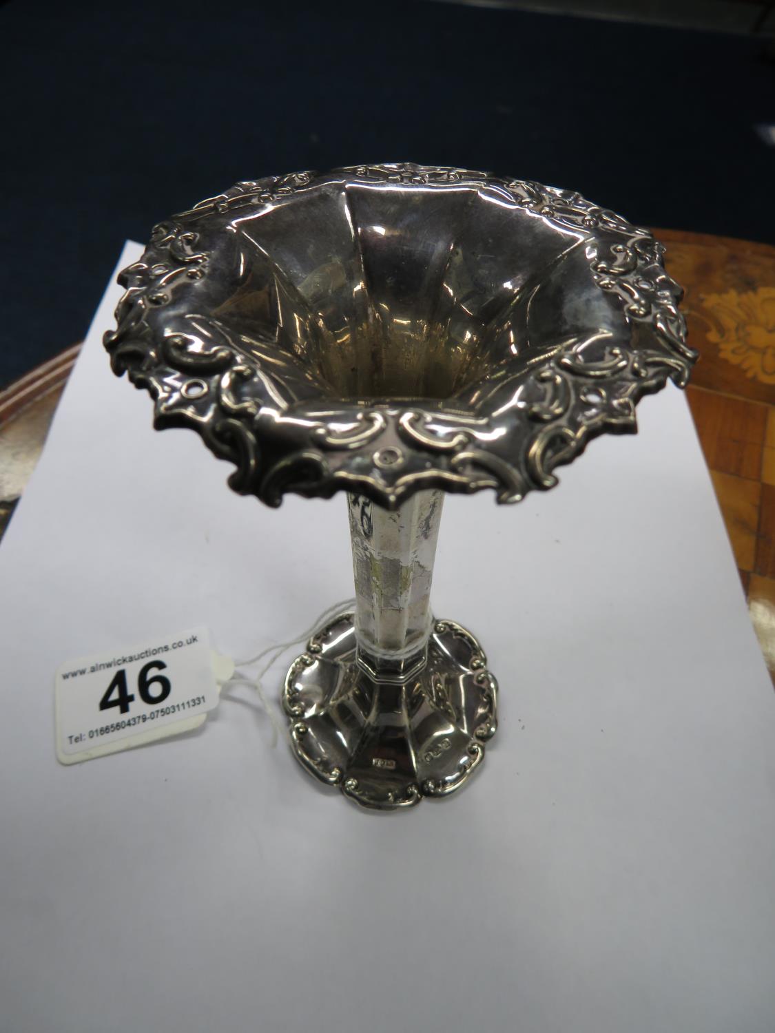 John Dixon and Sons silver hallmarked spill vase