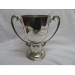 Hallmarked silver White City Stadium Manchester cup from 1966 for Barry's Shamrock 757grams