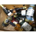 Box containing Tequilas, Brandy and Champagne