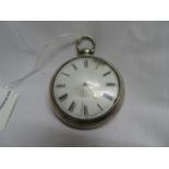 Paired Fusee pocket watch in silver case made by H Trotter, Alnwick