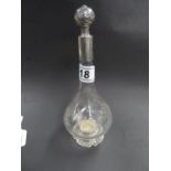 Continental french 950 silver and glass decanter