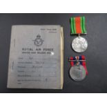 Sergeant Taylor WM Defence medal and service book