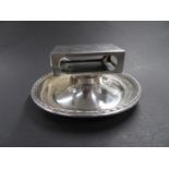 Silver match holder and ashtray