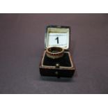18ct diamond and ruby heavy gold band 8.2grams, boxed