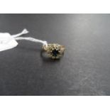 Antique diamond and sapphire cluster ring 18ct