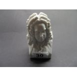 Miniature bust of Handel in Parian ware