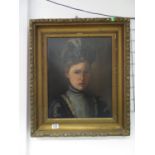 Gilt framed Victorian 18" x 22" oil on canvas Distinguished Lady, unsigned by professional hand