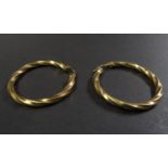 9ct yellow gold twisted hoop earrings 4cm diameter 3.26g