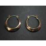 9ct facet cut hoop earrings 0.87g