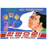 North Korean Propaganda Original Work - Arirang Come to Pyongyang! Hand painted [...]
