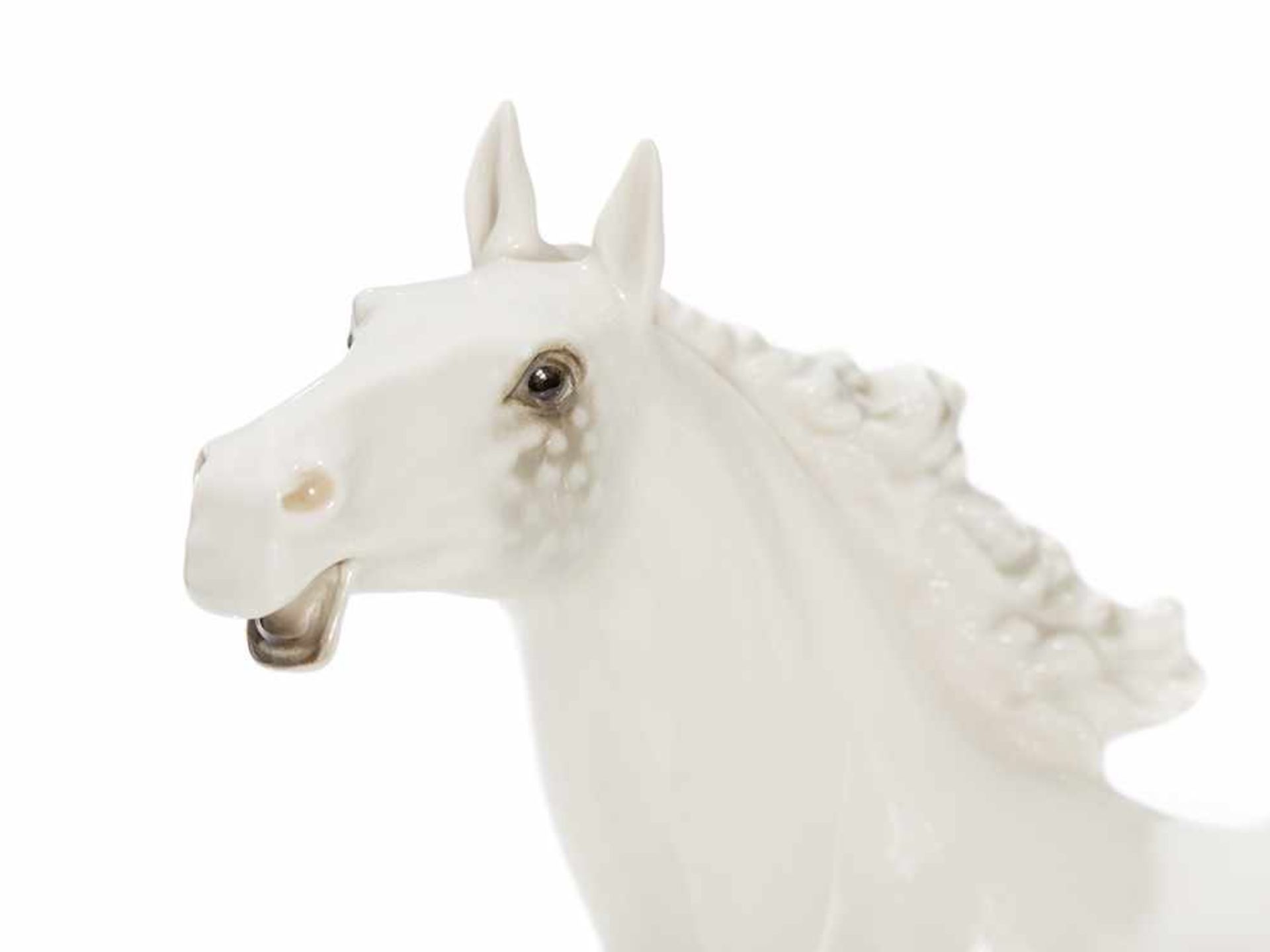 Porcelain Group of Horses, ‘Liberty‘, 1970-85 Porcelain with polychrome underglaze painting Germany, - Bild 3 aus 9