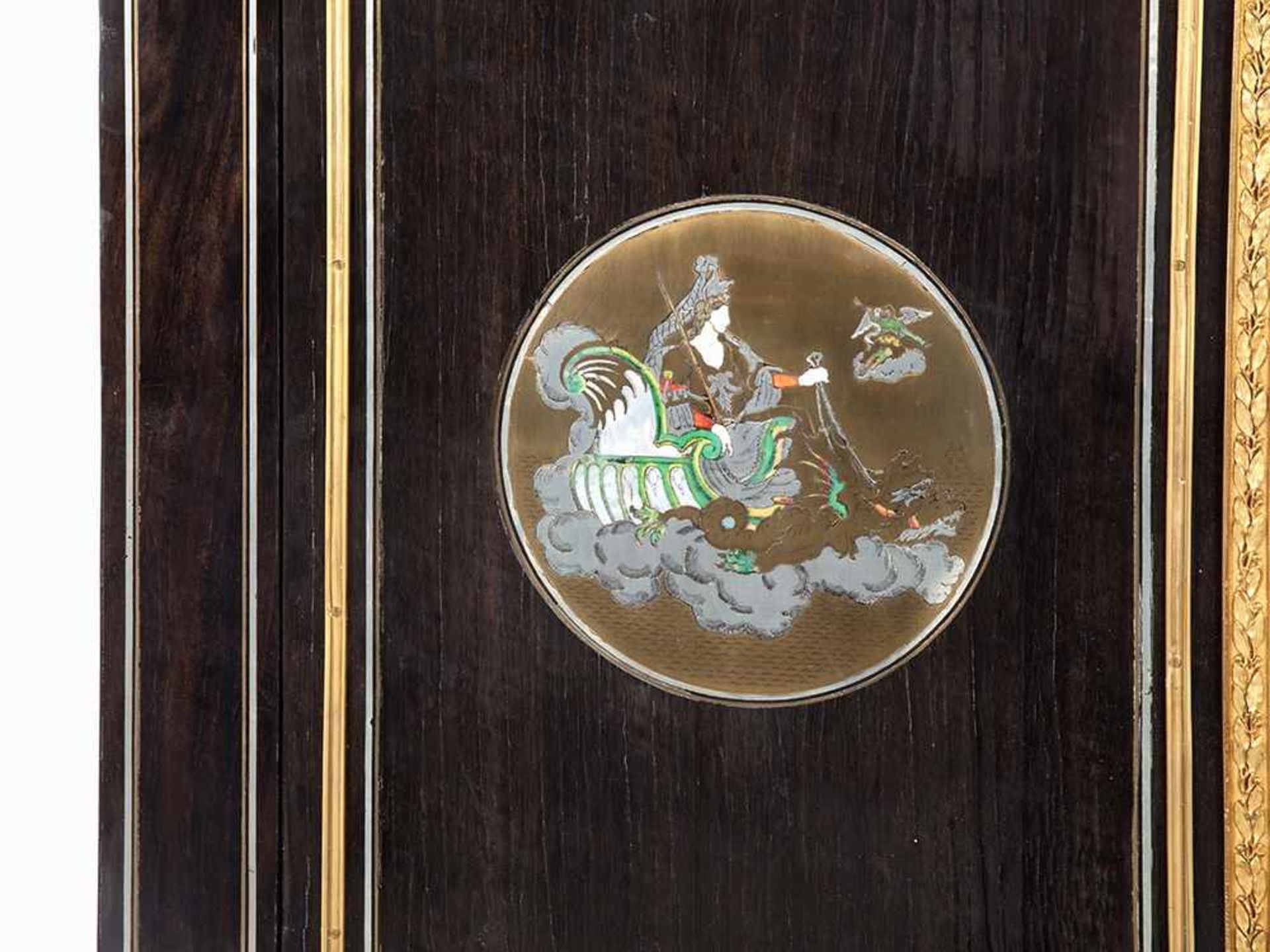 Bonheur Du Jour, Ebony-Veneered, France, Late 18th C. Ebony and mahogany veneer, mother-of-pearl, - Bild 8 aus 13