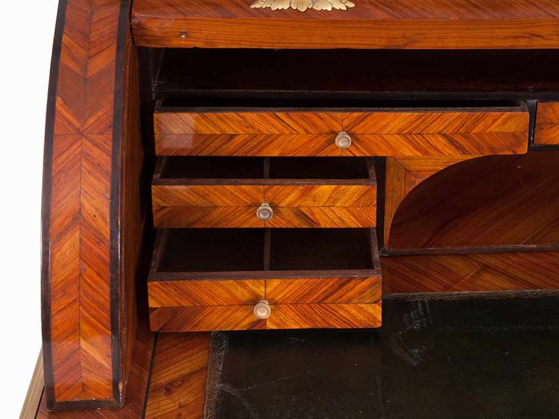 François Linke, Empire-Style Cylinder Desk, France, c. 1900 Rosewood, veneered, partially - Bild 8 aus 13